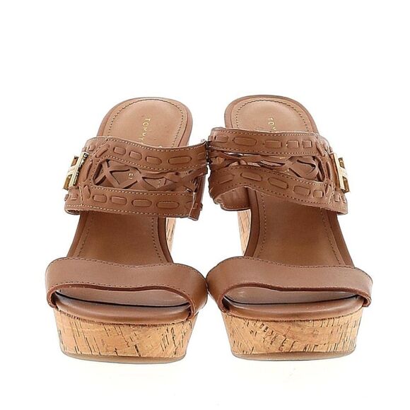 Tan Tommy Hilfiger "Jenesis" Cork Wedge Sandals - 6 - Picture 2 of 9